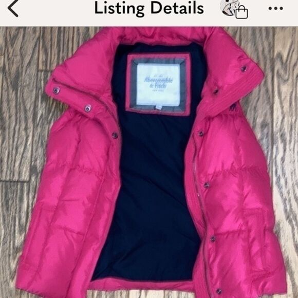 Abercrombie & Fitch pink puffer down mix vest see pic 3 for fabrics. - Picture 5 of 6